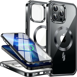 �y���ʕی�P�[�X�ziPhone16Pro �P�[�X �N���A MagSafe�Ή� iphone14 �P�[�X iphone15pro 14pro 13pro �P�[�X iPhone13 �P�[�X �����O�t�� �S�ʕی� �X�^���h 360�x�t���J�o�[ ���C�����X�[�d �ϏՌ� ���ϖh�~ 