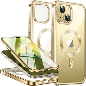 �y���ʕی�P�[�X�ziPhone16Pro �P�[�X �N���A MagSafe�Ή� iphone14 �P�[�X iphone15pro 14pro 13pro �P�[�X iPhone13 �P�[�X �����O�t�� �S�ʕی� �X�^���h 360�x�t���J�o�[ ���C�����X�[�d �ϏՌ� ���ϖh�~ 