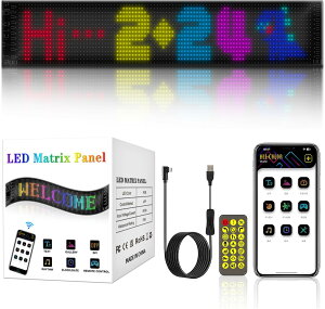 Led電光掲示板 車 窓 デビルアイ【柔軟曲げ可能 DIY 自由編集可能 画像可能 文字入力可能】ディスプレイ サインボード RGBディスプレ 広告ボード LED看板 防水 USB給電 リモコン/app制御 店舗 バ