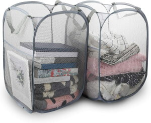 2個セット ランドリーバスケット 洗濯カゴ 折り畳み式 ごみ箱 ランドリーかご 洗濯ボックス 取っ手付き 旅行 キッチン ベッドルーム リビング 書斎 クロークルーム 大容量71L 耐荷重20KG 60×36c