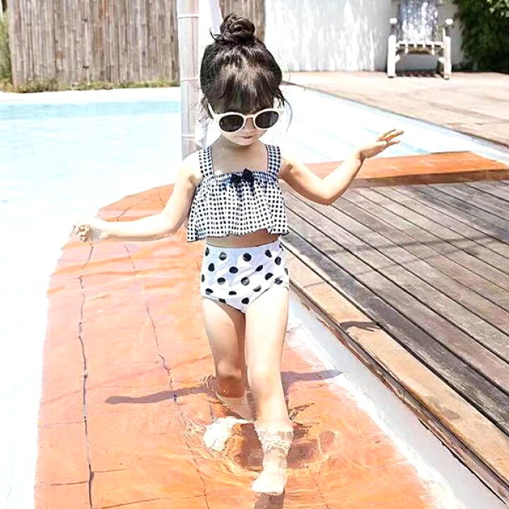 正規品】 水着 ベビー 女の子 リボン付き 可愛い ピンク色 チェック柄 水着 ベビー 女の子 リボン付き 可愛い ピンク色 チェック柄