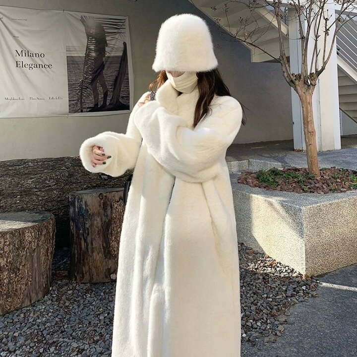 楽天市場】エコファーロングコート レディース ロング丈 もこもこ 