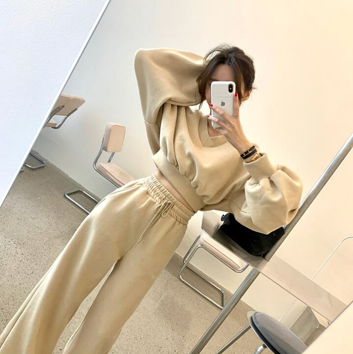 楽天市場】【セットアップ】Vネックプルオーバーセーター＋ワイド  