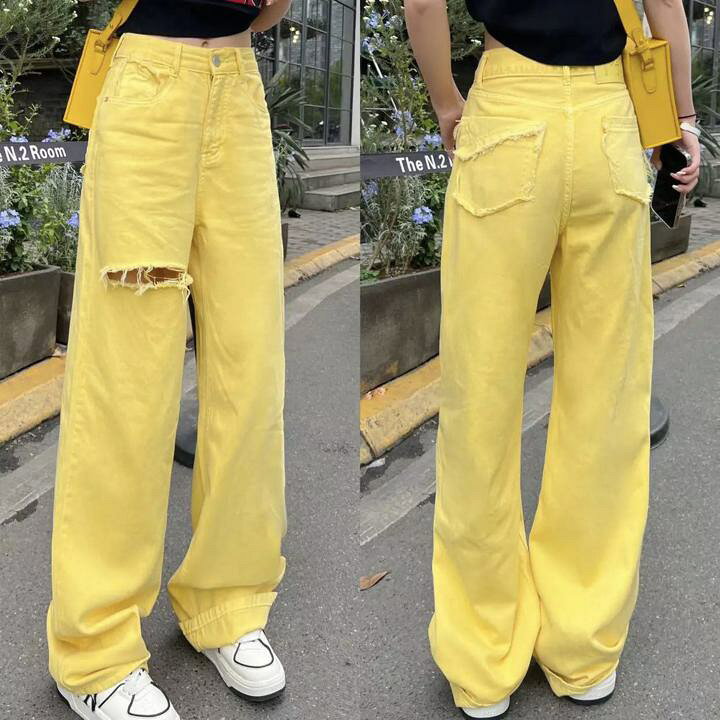 楽天市場】イエローダメージジーンズ イエロー ダメージジーンズ 