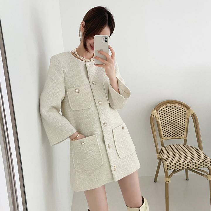 楽天市場】パールボタンツイードコート ツイードジャケット ツイード  