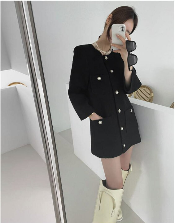 楽天市場】パールボタンツイードコート ツイードジャケット ツイード  