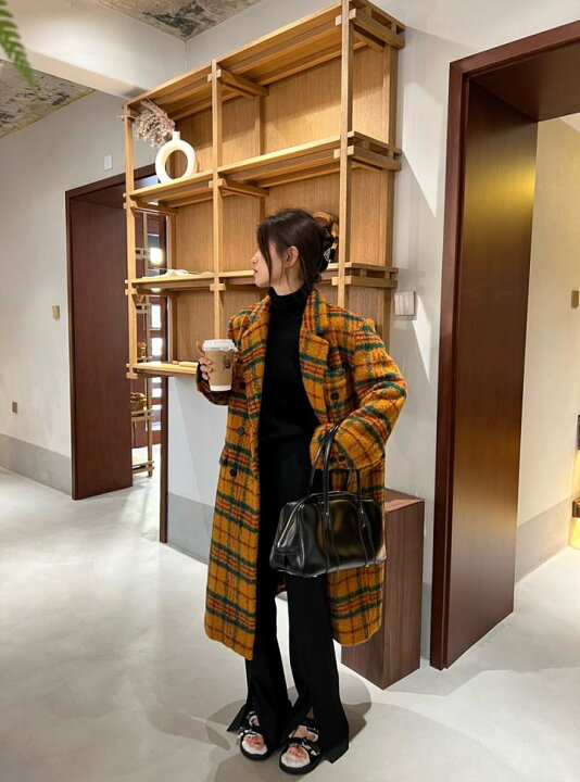 楽天市場】チェック柄ウールコート チェスターコート. ロングコート 