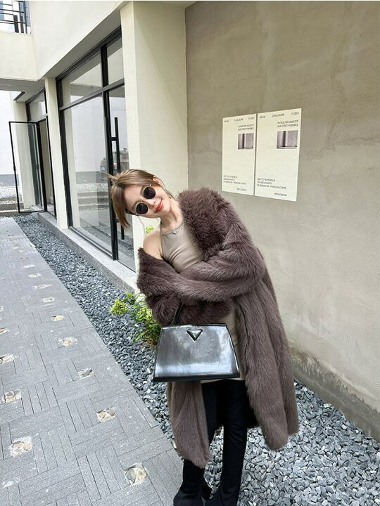 楽天市場】フェイクファーコート ミドルコート ロングコート ファー 