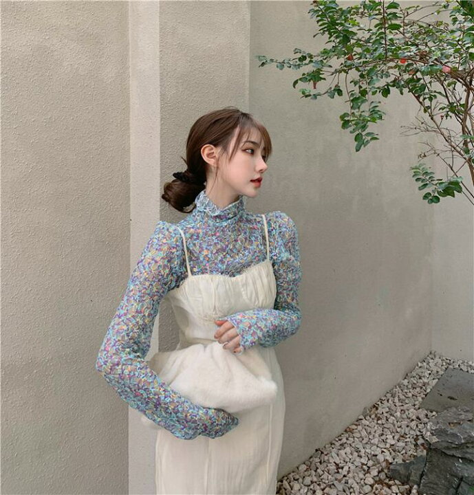 楽天市場】花柄シアーカットソー シアーハイネックカットソー 秋服 秋 