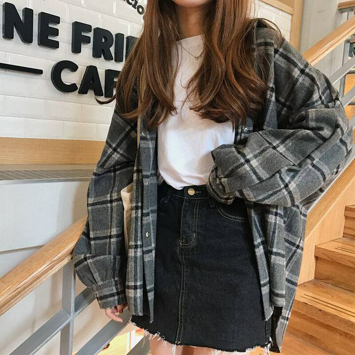 楽天市場】グレンチェック オーバーサイズ ネルシャツ ブラウス 