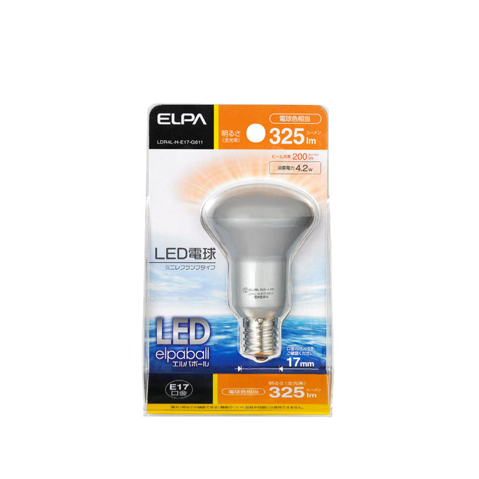 LED電球 ミニレフガタ ELPA(エルパ) LDR4L-H-E17-G611
