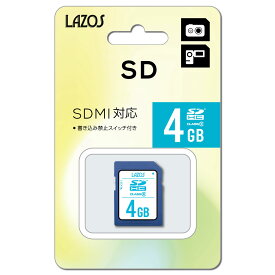【14835】【ネコポス便送料無料】LAZOS 4GB SDHCカード CLASS6 L-4SDH6