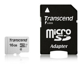 【ネコポス便送料無料】【正規国内販売代理店】トランセンド　16GB UHS-I U1 microSDHCカード(変換アダプター付き)　TS16GUSD300S-A