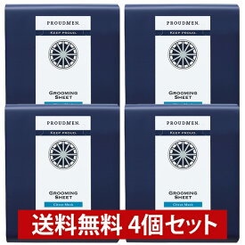 【全品ポイント10倍★6/11 1:59まで】【まとめ買い】【シトラス・ムスクの香り】PROUDMEN プラウドメン グルーミングシートCM シトラス・ムスクの香り 16枚入り×4個セット ボディシート 大判 メンズ 男性用 パウダー配合