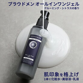 【全品ポイント10倍★9/11 1:59まで】「これ一本でビジネスシーンの肌印象を格上げ！」オールインワン メンズ 低刺激 PROUDMEN プラウドメン オールインワンジェル グルーミング シトラス 100ml 化粧水 美容液 乳液 アルコールフリー
