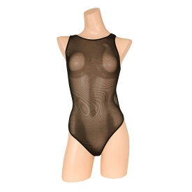 シースルー競泳水着・黒 透け感 セクシーボディスーツ ハイレグレオタード ストレッチ素材 背中開き レディース ブラック コスプレ 衣装