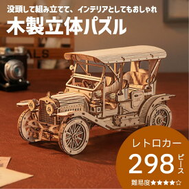 立体パズル 大人 ウッドパズル 木製 木製立体パズル 模型 プラモデル 3D レトロカー 知育玩具 プレゼント 工作キット