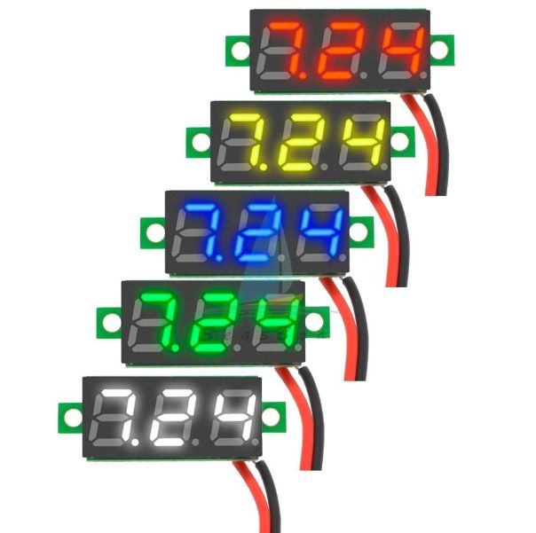 LED デジタル電圧計 デジタル テスター DC 0-100V 3本線 バイク ボルトメーター バッテリー