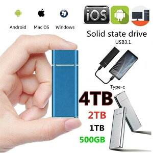 SSD 1TB �O�t �|�[�^�u��SSD 2TB-64G�A�b�v�O���[�h�����^�C�v �O�t���n�[�h�f�B�X USB-A/USB-C���Ή� 500GB �����^�|�[�^�u�� �n�[�h�f�B�X�N 2TB USB3.1 Type-C �Ή� �X�}�z�݊��� �ϏՌ�