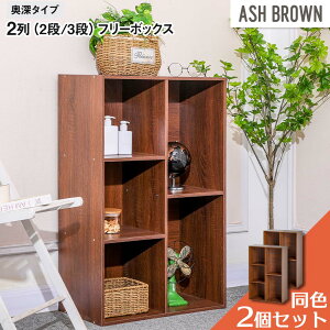 【本日エントリーと楽天カードご利用で+3倍で4倍!】大容量カラーボックス 2台セット 2列 2段 3段 アウトレット A4対応 おしゃれなアッシュカラー 【送料無料(一部除く)】