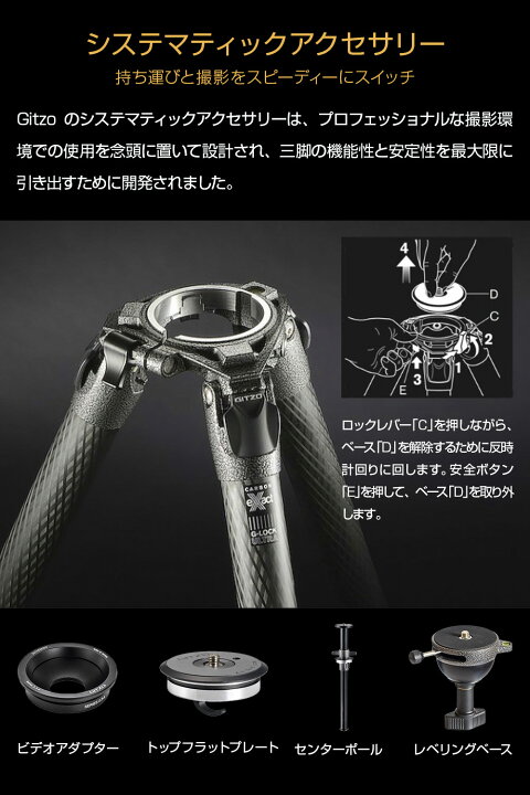 楽天市場】【OUTLET】Gitzo ジッツオ システマティック三脚4型4段  