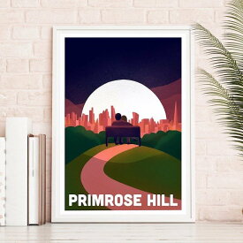 Primrose Hill A3 アート ポスター プリムローズヒル イラスト 景色 自然 夕日 夕焼け 空 旅行 観光 ヨーロッパ ポップ カラフル 北欧 リビング インテリア オシャレ 部屋 カフェ トイレ かわいい ホテル 玄関 壁掛け オススメ 人気 イギリス ロンドン ポップ Art Poster