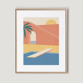 Hot Summer 03 Print (30 x 40cm) アート ポスター 北欧 サマー 夏 プール 旅 ノスタルジック 景色 リビング キッチン 玄関 ポップアート 壁掛け カフェ トイレ ホテル シンプル おしゃれ お洒落 かわいい イラスト インテリア 縦長 デザイン オブジェ Pop Art Poster