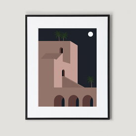 Summer Night 02 Print (30 x 40cm) アート ポスター 北欧 サマー 夏 ナイト 夜 景色 建築 リビング キッチン 玄関 ポップアート 壁掛け カフェ トイレ ホテル シンプル おしゃれ お洒落 かわいい イラスト インテリア 縦長 デザイン オブジェ Pop Art Poster