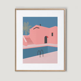 Summer Days 01 Print (30 x 40cm) アート ポスター 北欧 サマー 夏 夕焼け プール ノスタルジック 景色 リビング キッチン 玄関 ポップアート 壁掛け カフェ トイレ ホテル シンプル おしゃれ お洒落 かわいい イラスト インテリア 縦長 デザイン オブジェ Pop Art Poster