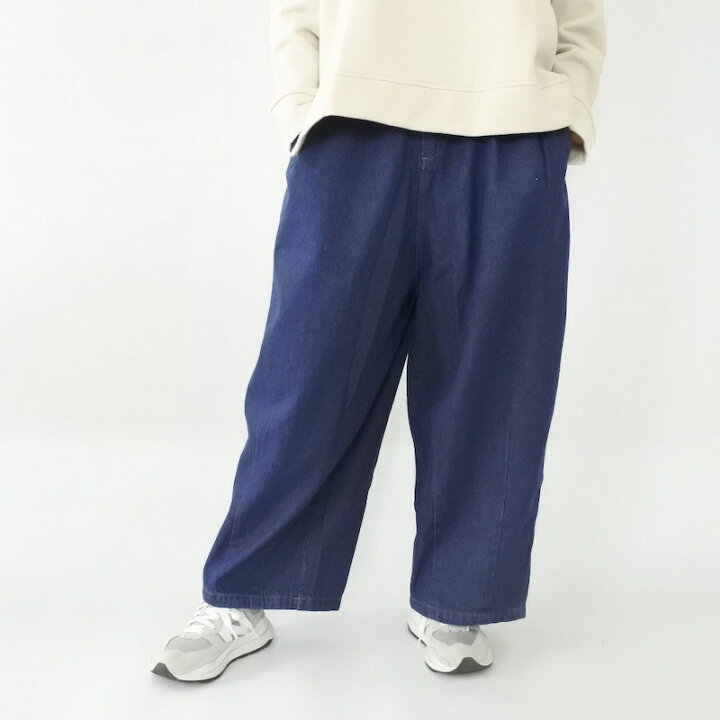 楽天市場】ひざでる ワイド パンツ（INDIGO） lupilien ルピリアン 