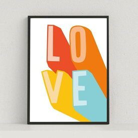 LOVE Typography Print A4 アート ポスター 北欧 リビング Pop Art Poster