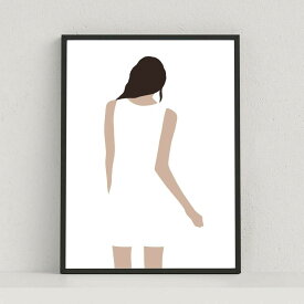 Girl in white dress Print A4 アート ポスター 北欧 リビング Pop Art Poster