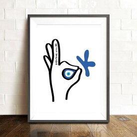 OK Positive hand Print A3 アート ポスター タイポグラフィ イラスト メッセージ 言葉 ポジティブ ハンド サイン 手 文字 英語 名言 北欧 リビング インテリア オシャレ 部屋 カフェ トイレ かわいい ホテル 玄関 壁掛け オススメ 人気 レトロ アメリカ ポップ Art Poster