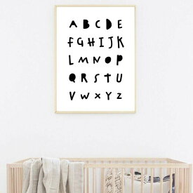ABC Alphabet Print A3 アート ポスター アルファベット タイポグラフィ 英語 English 文字 フォント 北欧 リビング インテリア オシャレ 部屋 カフェ トイレ かわいい ホテル 玄関 壁掛け 子供 キッズ ルーム オススメ 人気 レトロ アメリカ ポップ Pop Art Poster
