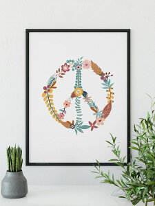 Flower Peace Sign Print A3 A[g |X^[ k  ԕ t[ s[X}[N CXg |bvA[g Ǌ| rO Lb`  JtF gC  Vv   킢 
