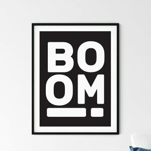 BOOM Typography Print A3 A[g |X^[ k ^C|OtB ubN black TC bZ[W p CXg |bv Ǌ| rO Lb`  JtF gC    킢