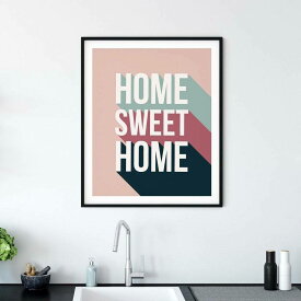 HOME SWEET HOME Typography Print A3 アート ポスター 北欧 リビング Pop Art Poster
