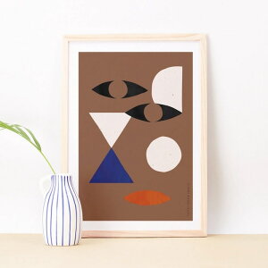 Abstract Face ii and geometric wall art Print A4 A[g |X^[ AuXgNg tFCX 􉽊w͗l k rO Lb`  |bvA[g Ǌ| JtF gC   CXg A[