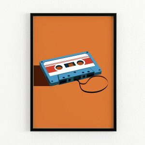Retro cassette tape poster print (30 x 40cm) |bv A[g |X^[ g JZbge[v DJ VeB[|bv IW rO Lb` ze Nu  Ǌ| JtF gC   