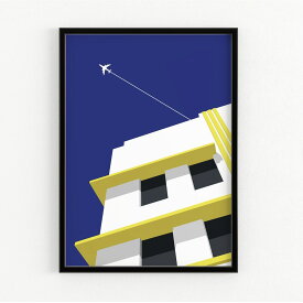 Miami art deco building poster print (30 x 40cm) ポップ アート ポスター リビング Pop Art Poster