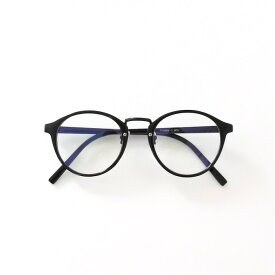 ブルーライトカット PCメガネ ボストンタイプ 伊達メガネ (ブラック) | レディース メンズ 丸メガネ だてめがね ケース付き