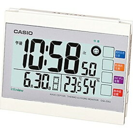 カシオ 電波時計 置時計 デジタル 目覚まし時計 おしゃれな ホワイト 白 アラーム スヌーズ 日付 曜日 カレンダー (CL15JU08) シンプルで 見やすい 大型液晶 温度 湿度計 LED ライト付き CASIO 電波 置き時計 目覚まし時計