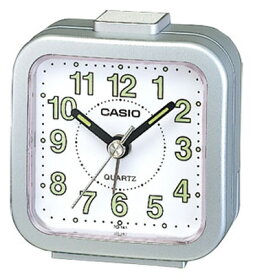 カシオ トラベルクロック コンパクト 置き時計 アナログ 目覚まし時計 おしゃれな メタリック シルバー 銀（SCL16FB20SLV）アラビア数字 アラーム CASIO 旅行用 目覚まし時計