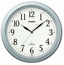 カシオ 電波時計 壁掛け時計 アナログ 掛け時計 おしゃれな ホワイト 白 文字板 シルバー 銀 ケース（CL15JU70SLV）見やすい アラビア数字 CASIO 電波掛け時計 ウォールクロック