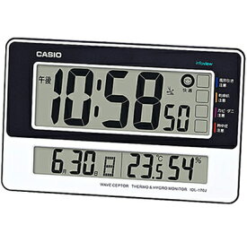 カシオ 電波時計 壁掛け時計 デジタル 掛け時計 おしゃれな ブラック 黒 ホワイト 白 ツートーン (CL16SP04) シンプル 見やすい 大型液晶 日付 曜日 カレンダー 温度 湿度計付き CASIO 電波掛時計 ウォールクロック