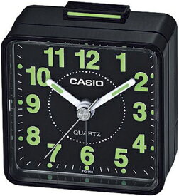 カシオ コンパクト 置時計 アナログ 目覚まし時計 おしゃれな ブラック 黒 (SCL16OC01) シンプル 見やすい アラビア数字 アラーム付き トラベルクロック CASIO 小型 卓上 置き時計 旅行用 目覚まし時計