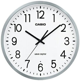 カシオ 電波時計 壁掛け時計 アナログ 掛け時計 おしゃれな アルミ枠 ホワイト 白 大型文字盤 (CL17SP01SLWH) シンプルで 見やすい アラビア数字 秒針 音がしない 秒針停止機能 CASIO 静かな 電波掛時計 ウォールクロック オフィス用 壁掛け時計