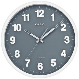 カシオ 電波時計 壁掛け時計 アナログ 掛け時計 おしゃれな グレー 文字盤 (CL18AP01) ホワイト 白 ケース シンプル 見やすい アラビア数字 秒針 音がしない 秒針停止機能 CASIO 電波掛時計 静かな ウォールクロック