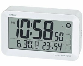 カシオ 電波時計 置時計 デジタル 目覚まし時計 おしゃれな ホワイト 白 アラーム スヌーズ機能 日付 曜日 カレンダー (CL23MR02) シンプルで 見やすい 大型液晶 温度 湿度計 LED ライト付き 静かな CASIO 電波 置き時計 目覚まし時計
