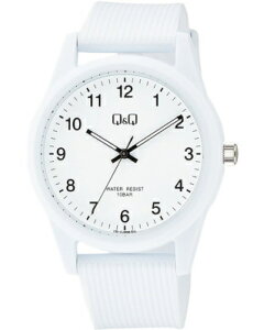 シチズン スポーツウォッチ 10気圧防水 メンズ アナログ 腕時計 文字盤 見やすい シンプル 3針 クォーツ アラビア数字 おしゃれな ホワイト 白 (CBQ19A-006WHT) ランニングウォッチ Q&Q CITIZEN MENS ANA